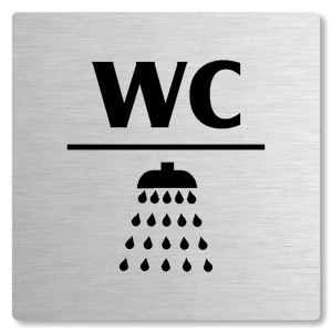 WC, sprcha, 100x100mm, stříbrná, Nevada